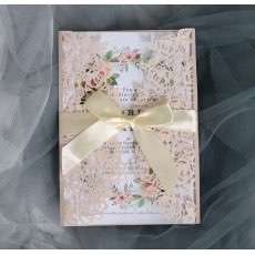 Laser Rose Invitation Card Iridescent Paper Business Invitation Thank You Card 